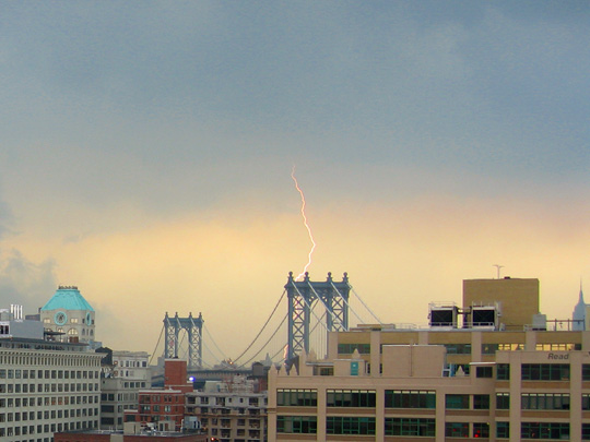 Thunderstorm over the Manhattan Bridge
