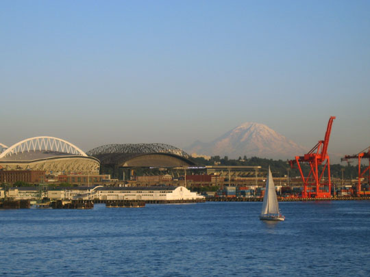 Seattle stadiums and Mount Ranier